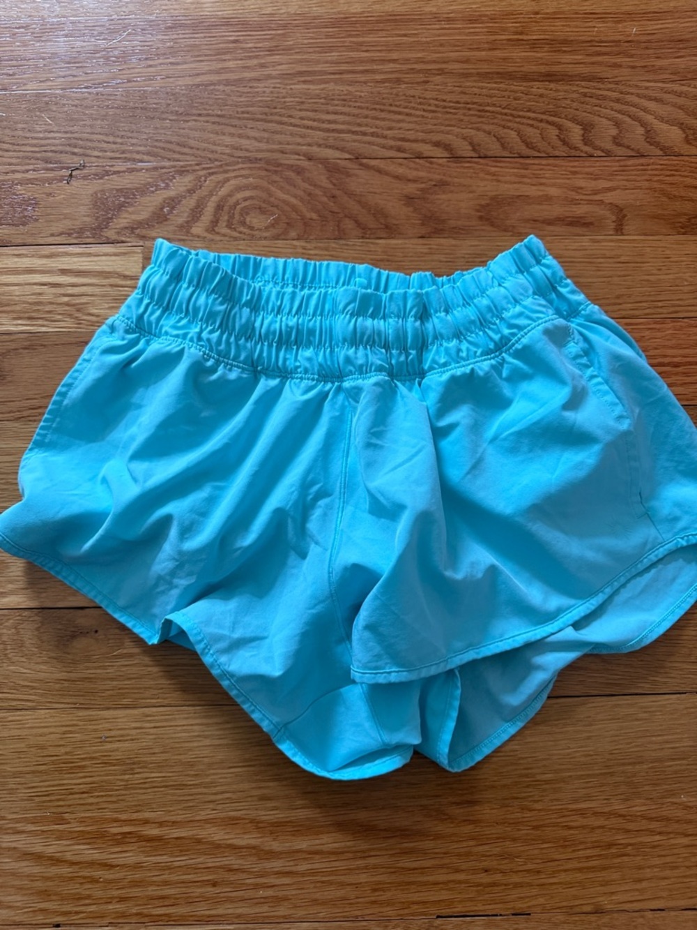 Women's Turquoise Athletic Running Shorts with Elastic Waist